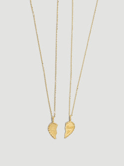 alliciante 14k gold two te amo bff friendship heart necklaces