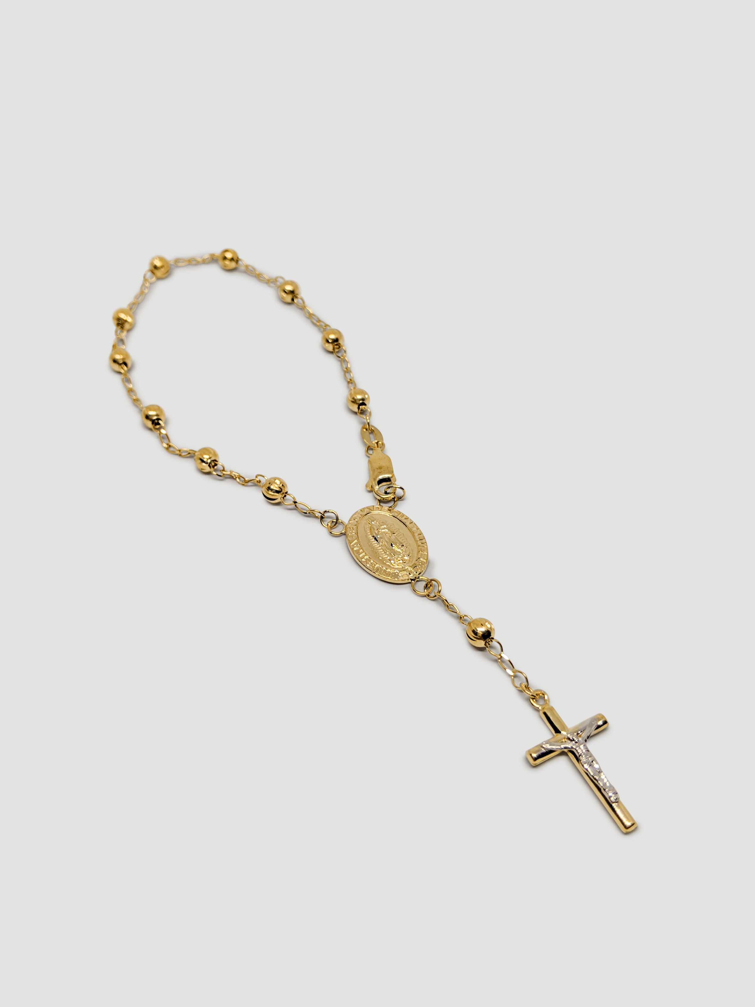 alliciante 14k gold rosary bracelet
