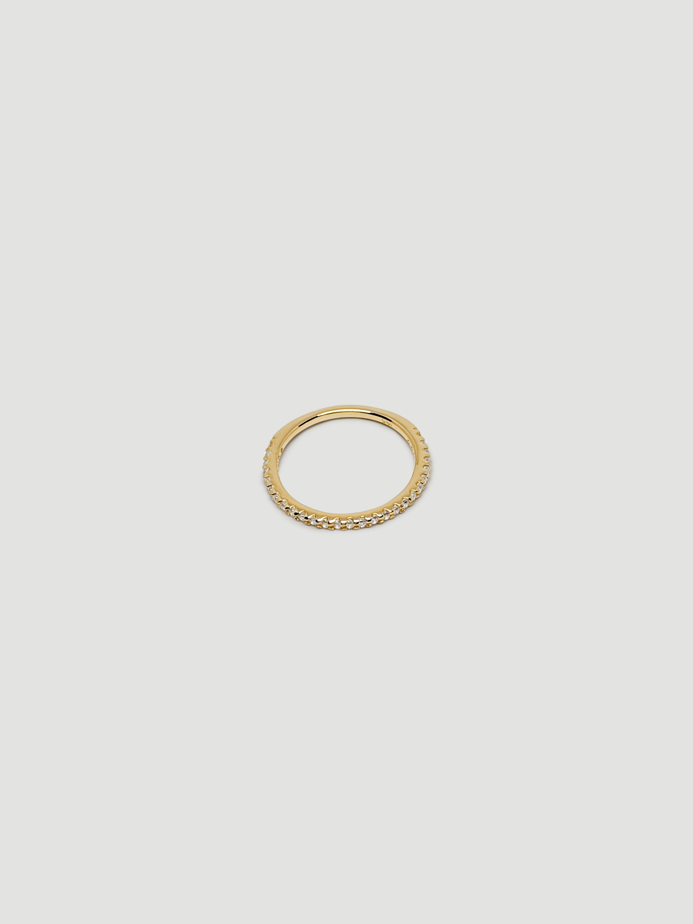 alliciante 14k gold the bling band cubic zirconia ring