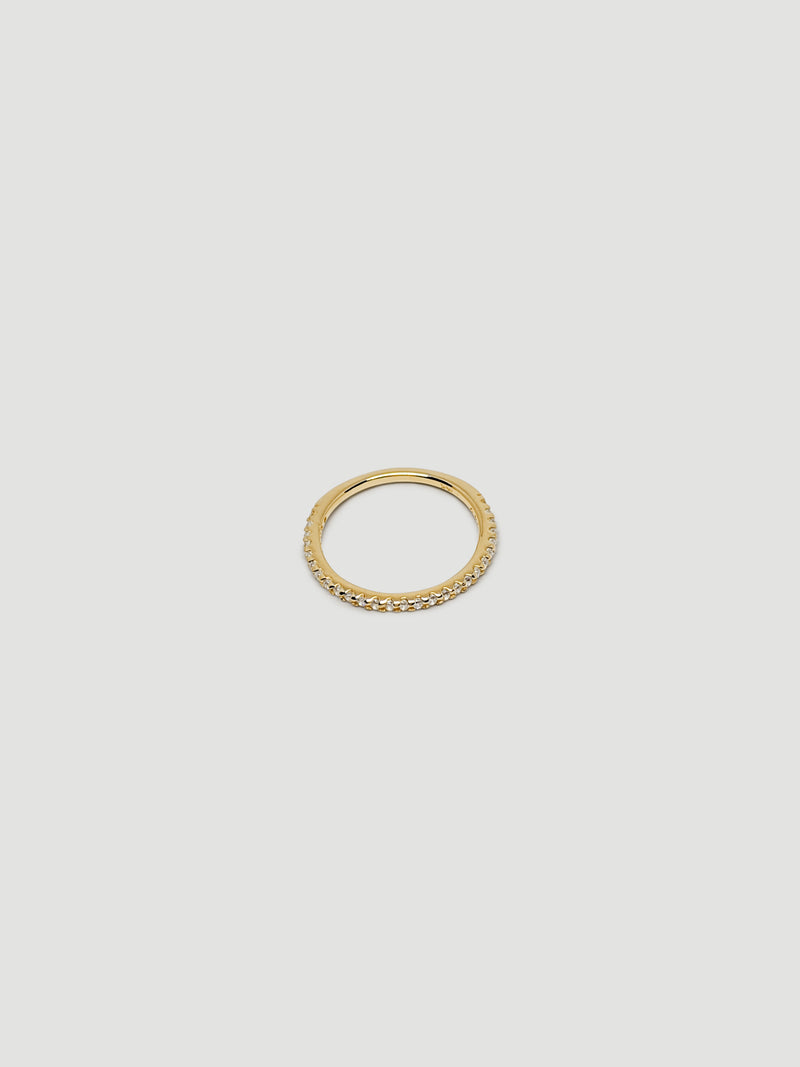 alliciante 14k gold the bling band cubic zirconia ring
