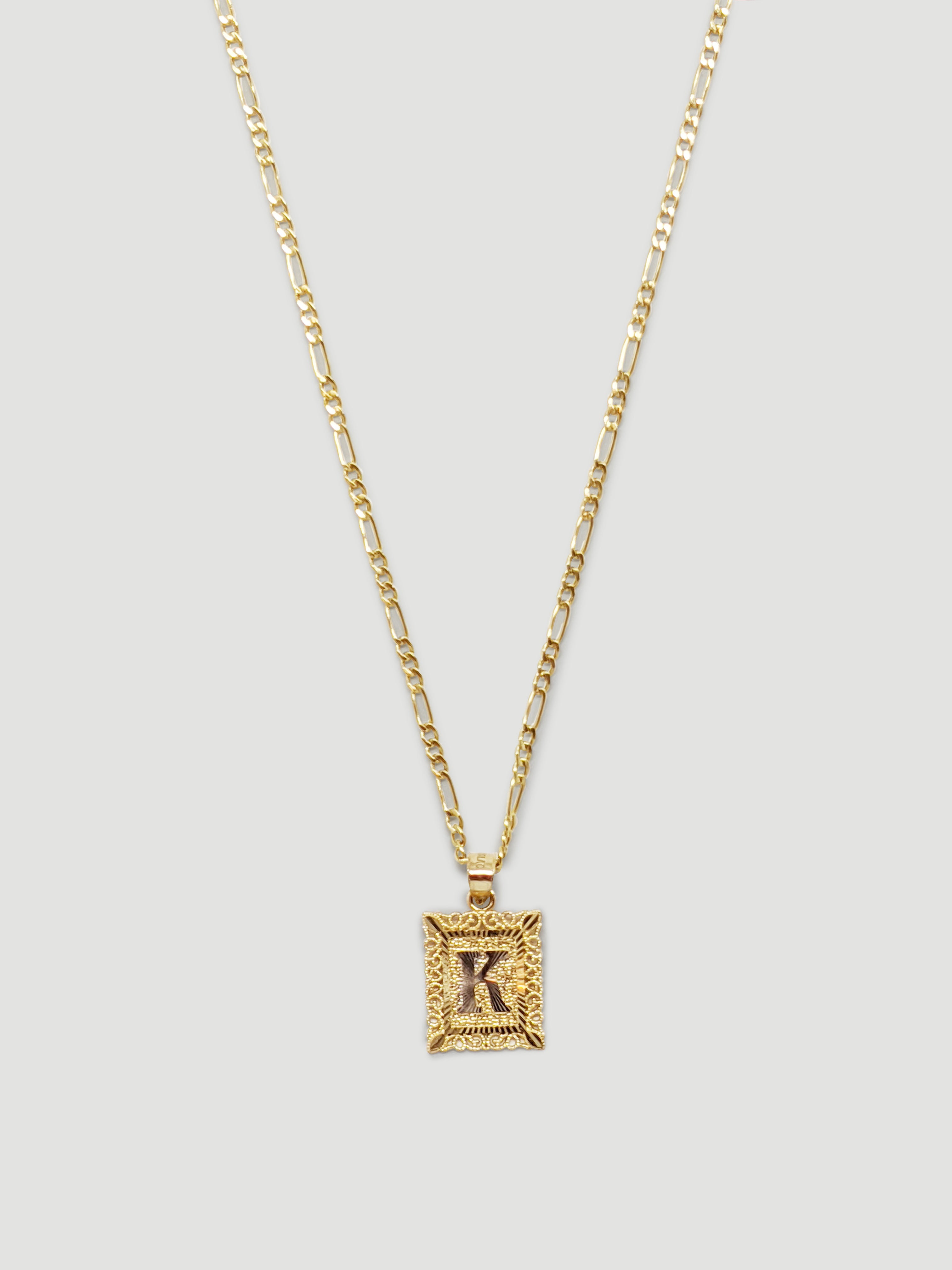 alliciante 14k gold the framed initial pendant necklace