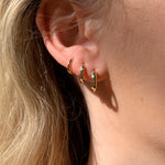 alliciante 14k gold small basic huggies earrings stack