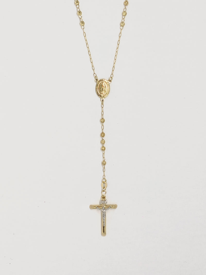 alliciante 14k gold rosary necklace