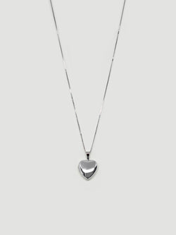 sweetheart heart locket necklace 14k white gold silver 