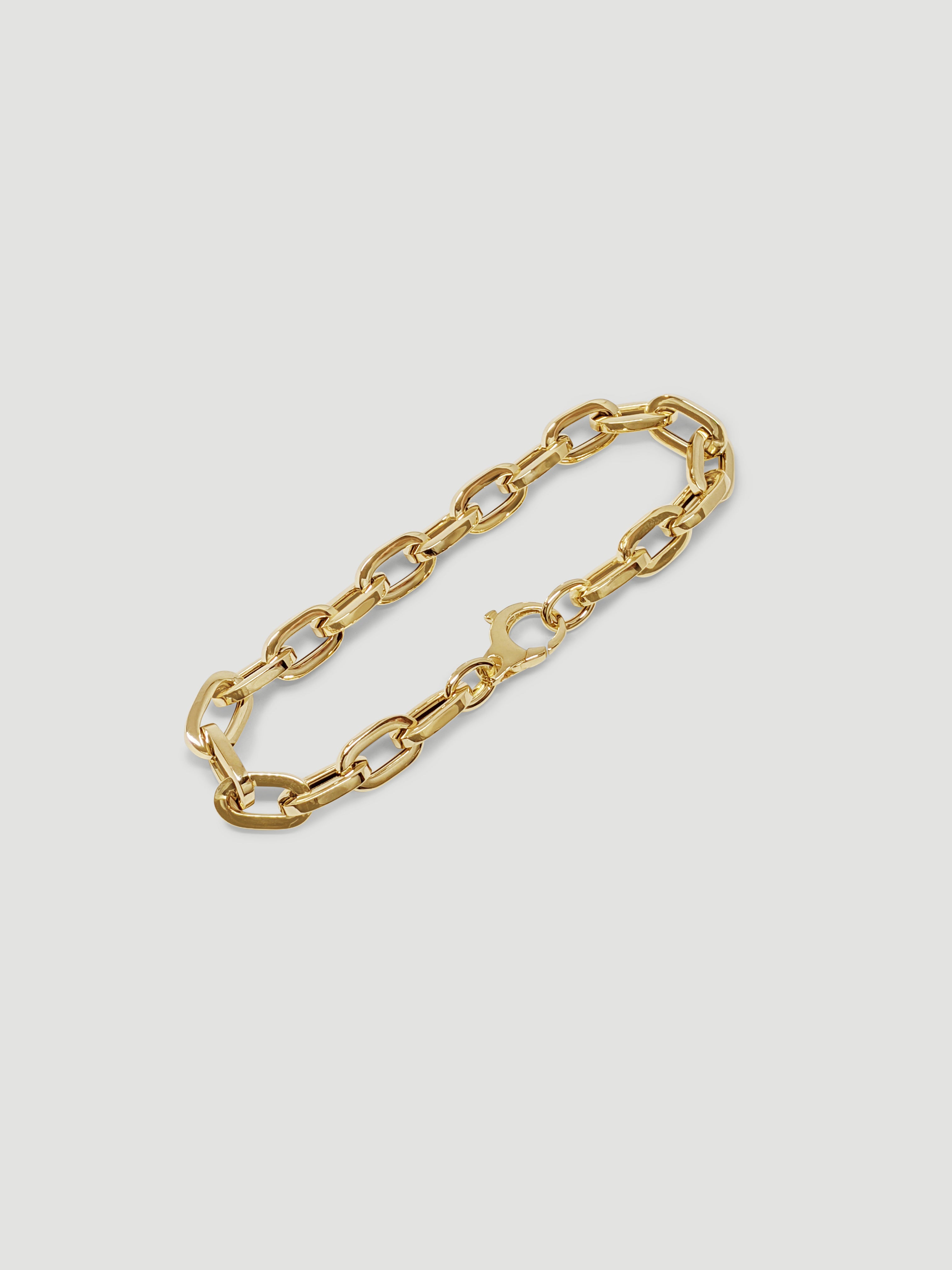 alliciante 14k gold bold link chain bracelet