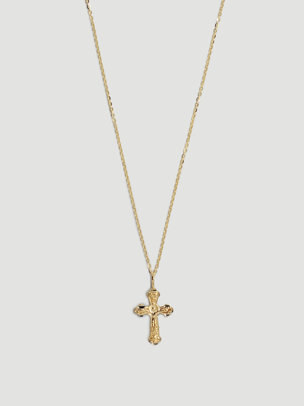 alliciante 14k gold cross my heart pendant necklace