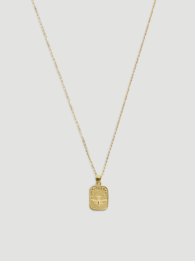 alliciante 14k gold mini santo dove reversible pendant necklace 