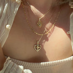 alliciante 14k gold angel heart necklace 