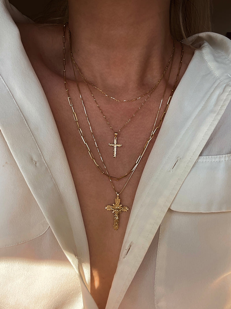 THE DIAMOND CUT CROSS NECKLACE