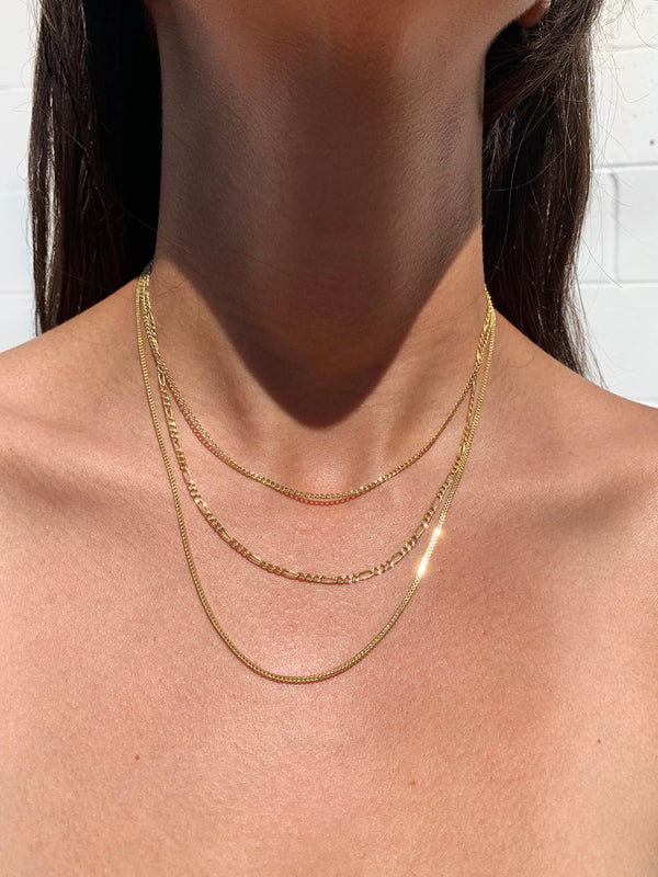 alliciante 14k gold franco chain stack