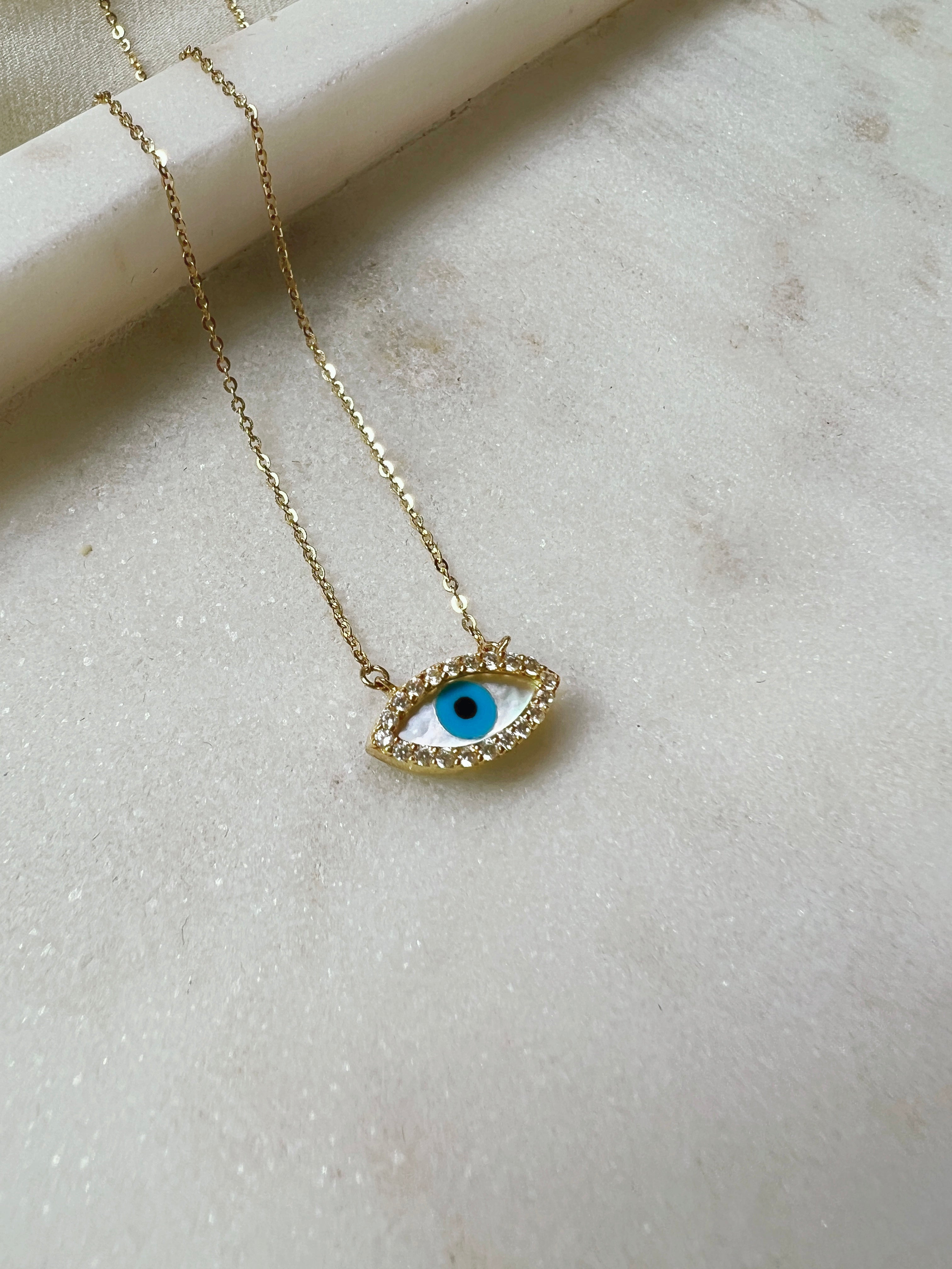 Swarovski Symbolic pendant, Evil eye, Blue, Mixed metal finish | Swarovski