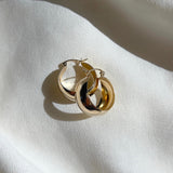 alliciante 14k gold dome hoops earrings huggies chunky