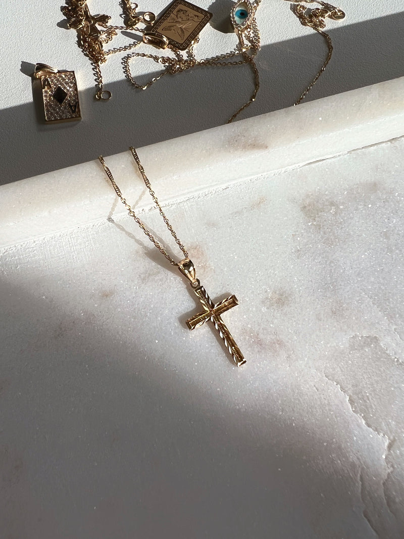 THE DIAMOND CUT CROSS NECKLACE