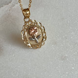 Flower Portrait Necklace