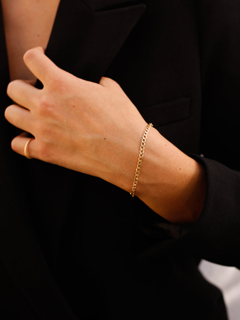 alliciante 14k gold the mini cuban chain bracelet